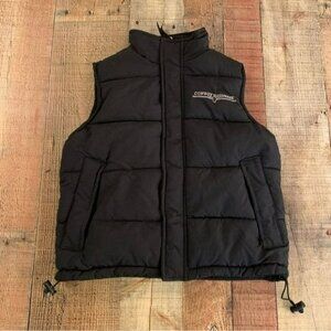 Cowboy hardware boy black fleece lined puffer vest -S